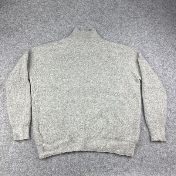 MSCH Copenhagen Sweater Womens M/L Gray Rose Mohair Pullover Mock Neck Cozy Knit - Picture 6 of 13